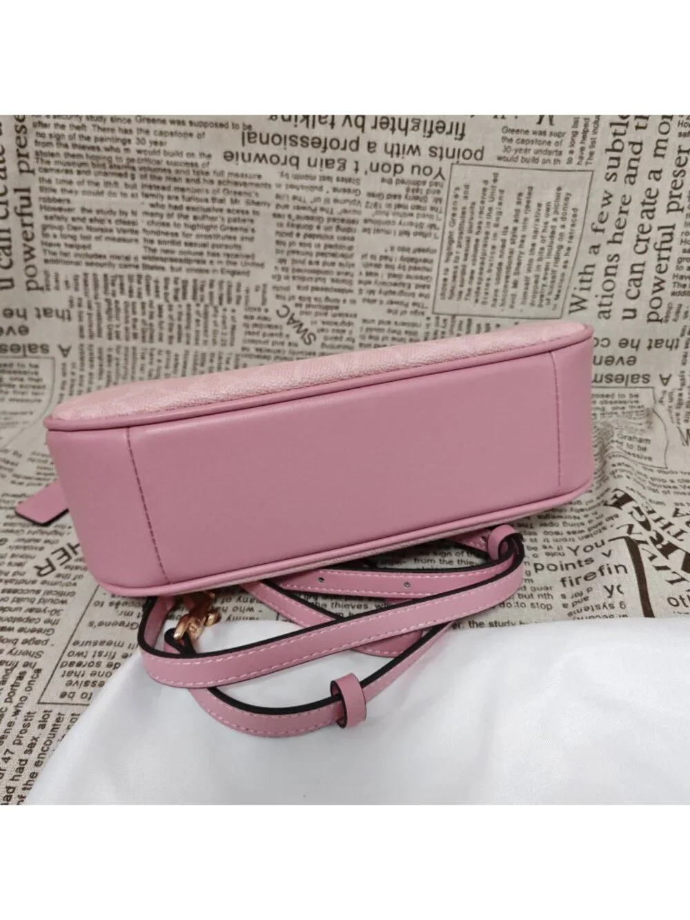 🥳🥳COACH Teri Shoulder Bag In Signature Canvas Pink nice - Picture 6 of 11